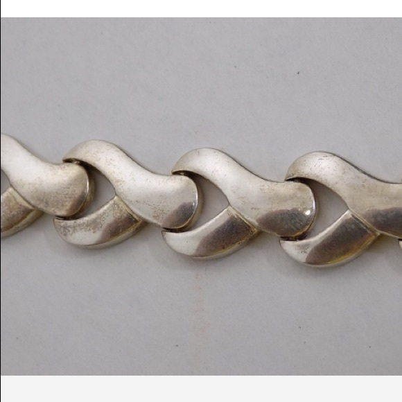 Wide Sterling Silver Y-Link Tennis Bracelet - Picture 2 of 7